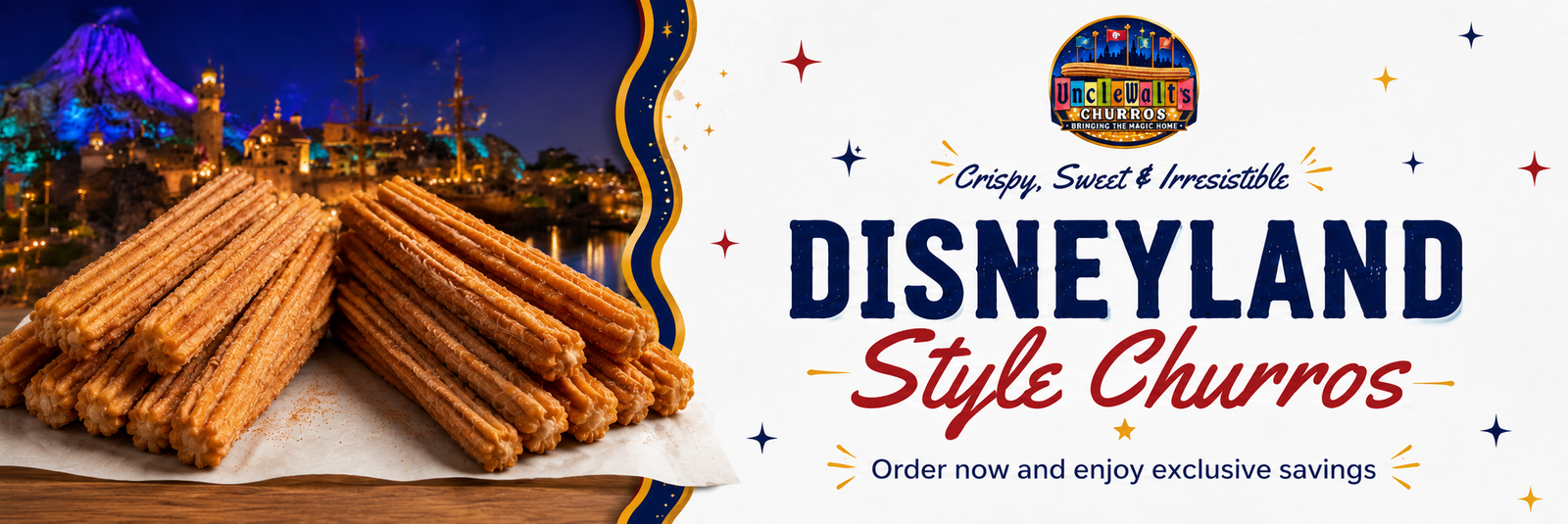Uncle Walt’s Churros – Theme Park Churros Delivered Fresh Bring the Magic of Golden, Cinnamon-Sugar Churros Home