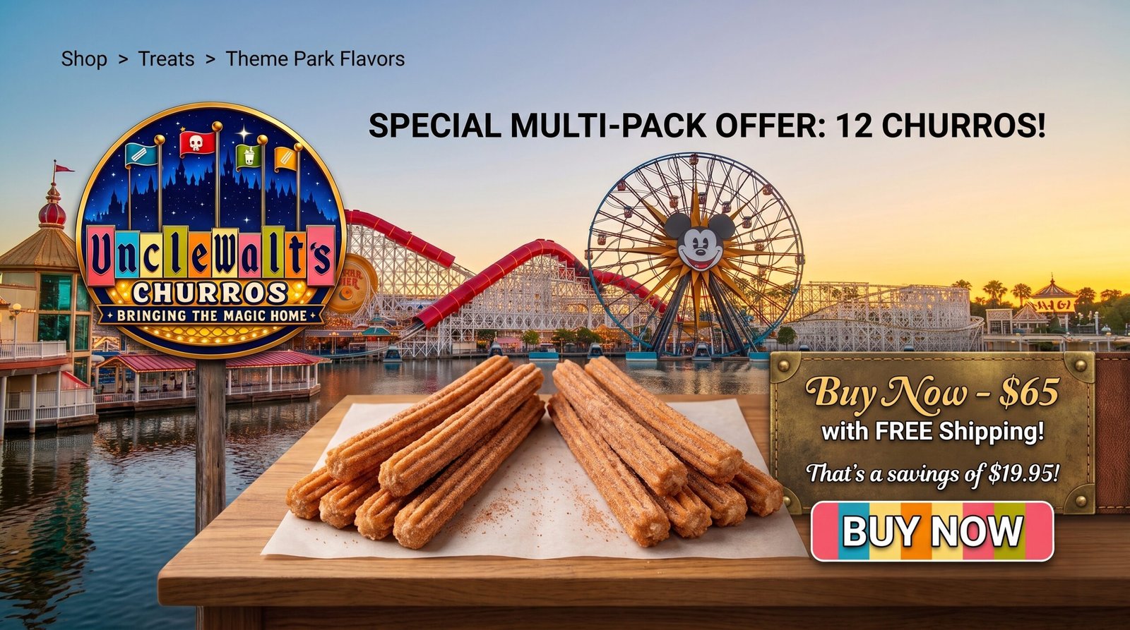 Uncle Walt’s Churros – Theme Park Churros Delivered Fresh Bring the Magic of Golden, Cinnamon-Sugar Churros Home